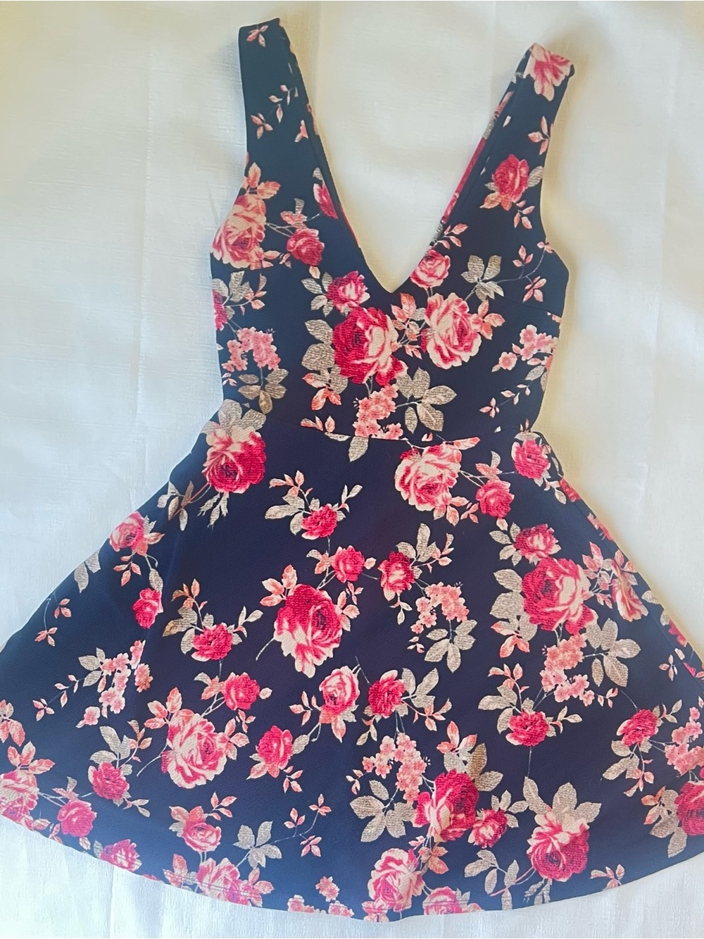 Vintage 90s Floral Mini Dress Charlotte Russe Made in USA - Picture 2 of 6